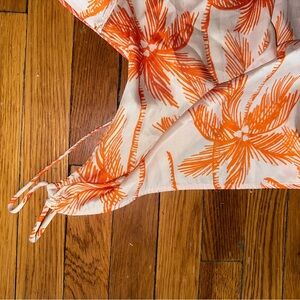 Orange Floral Drawstring dress